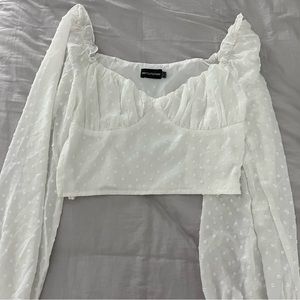 Pretty Little Thing blouse in white
